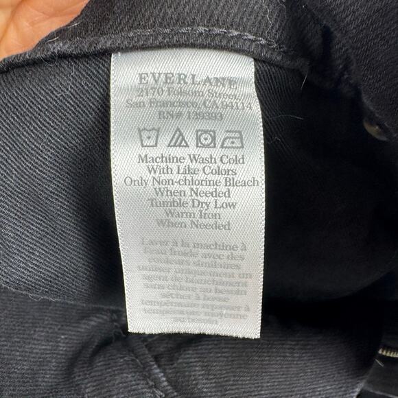 Everlane Women's The Original Cheeky Straight Leg Jean Size 23 Crop Washed Black - Picture 12 of 16